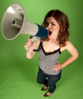 Girl with megaphone - speak out